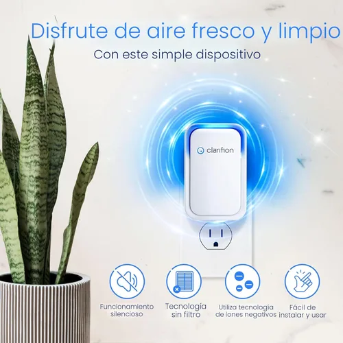 Miniatura 2 de Clarifion - Ionizadores de aire para el hogar (paquete de 3), sistema de filtración de iones negativos, ambientador de aire silencioso