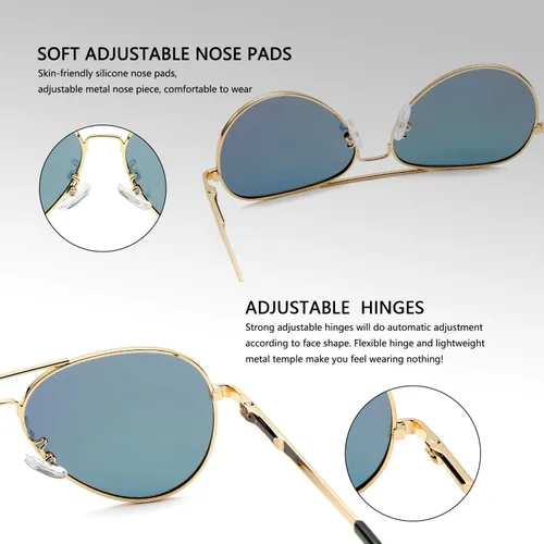Miniatura 4 de DeBuff Gafas de sol polarizadas de aviador para niños y niñas de 5 a 18 años cara pequeña para adultos 2047in