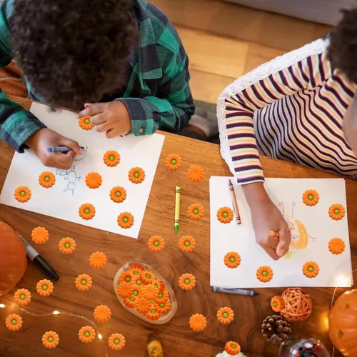 Miniatura 6 de Borradores de calabaza para niños, 40 borradores de Halloween a granel 3D para premios de clase, recompensa de juego, caja del tesoro, dulce