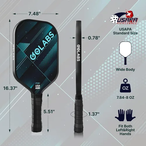 Miniatura 6 de Golabs PB1 Pickleball Paddles Set of 2, USAPA Approved 8oz Lightweight