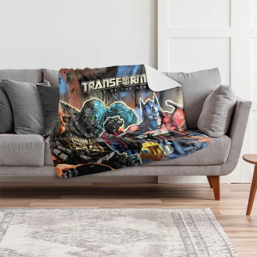 Miniatura 6 de Transformers: Rise of The Beasts - Manta de 50 x 60 pulgadas Optimus Primal Primal Mural Silky Touch Sherpa Back Super Soft