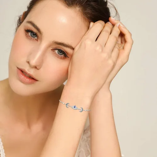 Miniatura 5 de Shusukue 925 Sterling Silver CatTurtle StarfishPenguinLotus Bracelet for Mom Daughter Wife Gift (with gift box)