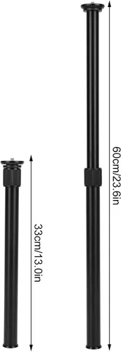 Miniatura 6 de Varilla de extensión de cámara, aleación de aluminio universal de 13.0-23.6 in, monopod de mano ajustable, soporte de montaje (negro)
