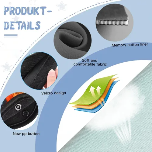 Miniatura 3 de Funda para cinturón de seguridad para niños, cojín para cuello y abdomen para niños, correas suaves y transpirables, soporte para asiento elevador