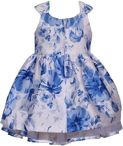 Miniatura 3 de Bonnie Jean Vestido Mikado de Toile floral azul blanco para niñas 3M-4T