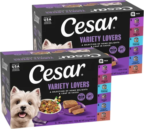 Miniatura 21 de Cesar Classic Loaf in Sauce - Alimento húmedo para perros adultos, para amantes de las aves de corral, paquete variado con pollo real, pavo o pato
