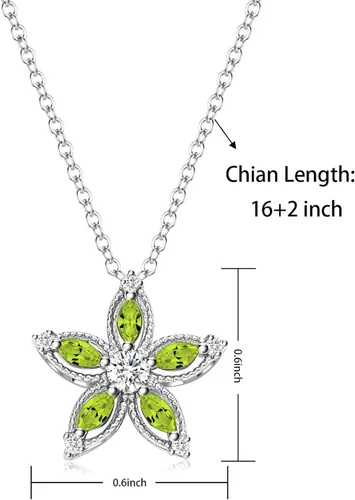 Miniatura 6 de ITS4YEO Collar de plata de ley 925 con dije de circonita y piedra natal, regalo de joyería para mujeres, esposa, niñas, regalo de San Valentín
