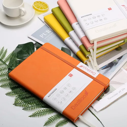 Miniatura 2 de Cuaderno de tapa dura de 160 páginas, cuadernos a rayas para el trabajo, papel grueso prémium de 100 GSM, con bolsillo, tamaño mediano de 5.7 x 8.4