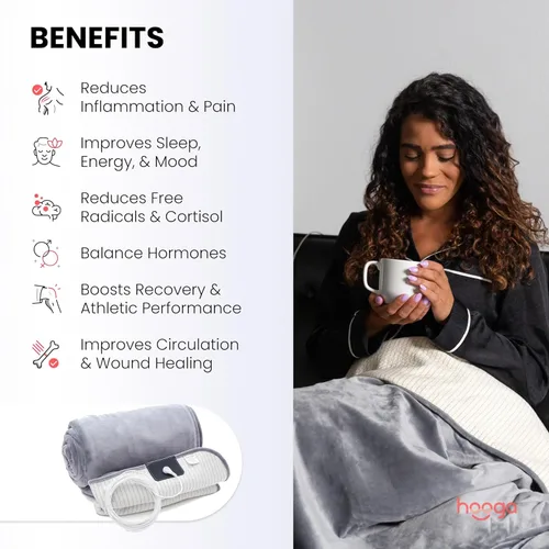 Miniatura 2 de hooga Manta de Puesta a Tierra para Mejor Sueño, Alivio del Dolor, Energía, Inflamación. Manta Conectada a Tierra, Ropa de Cama Conectada a