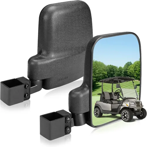 SHEJISI Espejo para Carrito de Golf, Instalación Mejorada Sin Complicaciones 3 Tamaños para Jaula de Rollo de Tubo Cuadrado Compatible con Club Car