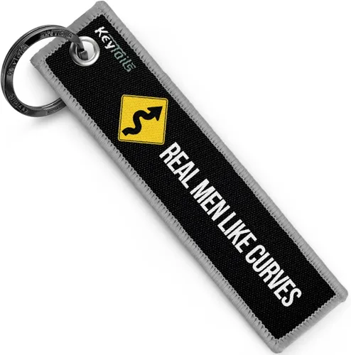 Miniatura 6 de KEYTAILS Llaveros, Etiqueta de Llave de Calidad Premium para Motocicleta, Automóvil, Scooter, ATV, UTV [A Los Hombres Reales Les Gustan Las Curvas]