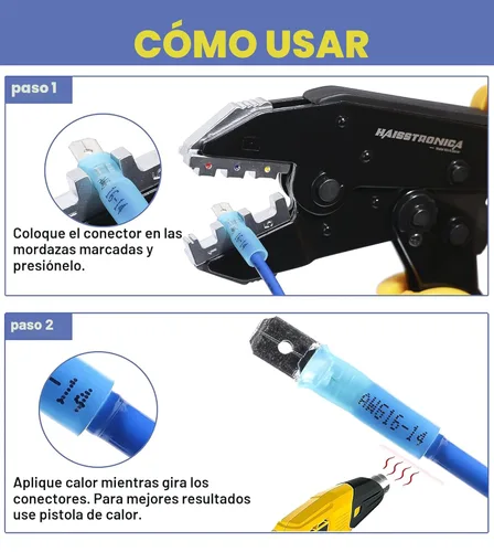 Miniatura 3 de Haisstronica 260 conectores de pala termorretráctiles, terminales de pala hembra y macho de desconexión rápida para embarcaciones, electrónica