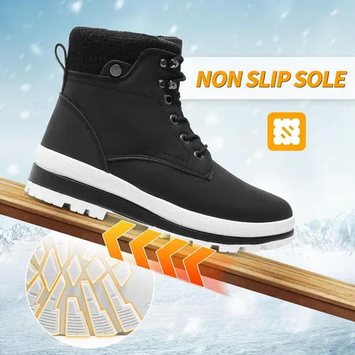 Miniatura 5 de kufeiti Botines de moda para mujer, botas de invierno con forro de piel, botas de nieve con cremallera para mujer