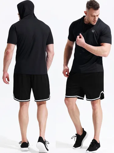 Miniatura 6 de Neleus - Camiseta sin mangas deportiva Dry Fit para correr con capucha
