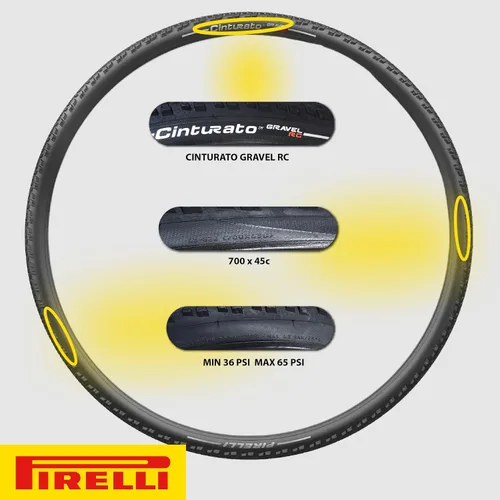 Miniatura 2 de Pirelli Cinturato Gravel RC Bike Tire, Gravel Racing, Clincher sin cámara TLR, velocidad y agarre, protección avanzada de pinchazos, (1)