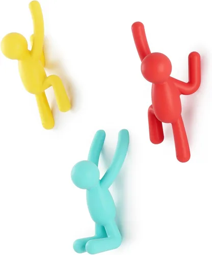 Miniatura 9 de Umbra Buddy Ganchos de pared decorativos montados en la pared para colgar abrigos, bufandas, bolsos, carteras, mochilas, toallas y más, juego de 3