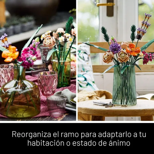 Miniatura 5 de LEGO Botanicals Juego de Construcción Ramo de Flores - Flores Artificiales para Decoración del Hogar y Exhibición, Edades 18+ - Pequeñas Flores