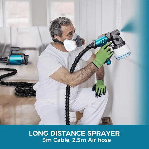 Miniatura 8 de Tilswall - Pulverizador de pintura HVLP de 800W, pistola de pintura eléctrica con 4 boquillas y 3 patrones para pintar muebles, gabinetes, vallas