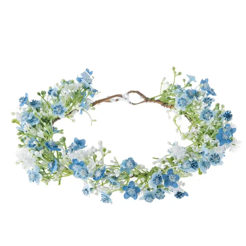 Miniatura 19 de Vividsun Corona floral de hoja verde para boda, corona de flores nupciales, accesorios de maternidad para fotos (A blanco)