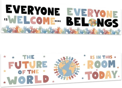Miniatura 8 de Andaz Press Cartel grande de 13 x 48 pulgadas para aula con texto en inglés «Kindness Growth Mindset» para profesores, tablón de anuncios, Carteles