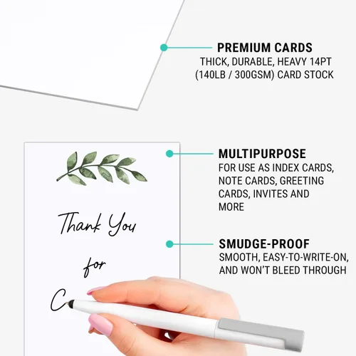 Miniatura 3 de 321Done Tarjetas verdes en blanco, papel kraft de 4 x 6, juego de 50 – fabricadas en los Estados Unidos, cartulina gruesa, ideal para saludos