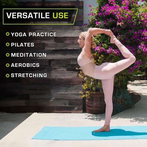 Miniatura 5 de ProsourceFit Estera de yoga original para ejercicios de ¼" (6 mm) de grosor para mayor comodidad y estabilidad con correas de transporte