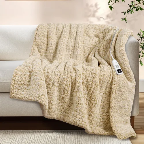 Miniatura 25 de Heated Blanket Electric Blanket Queen - Fast Heating Blanket Throw Dual Control Double Sided Sherpa with 10 Heating Levels & 2-10 Hours Auto Off