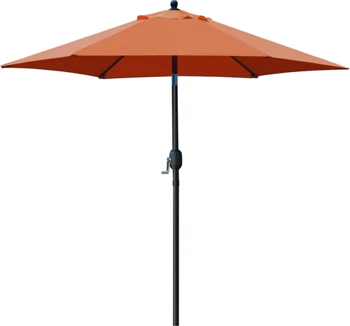 Miniatura 9 de Sombrilla Sunnyglade para patio, 7.5 pies, con botón de inclinación, manivela, 6 varillas (color canela)