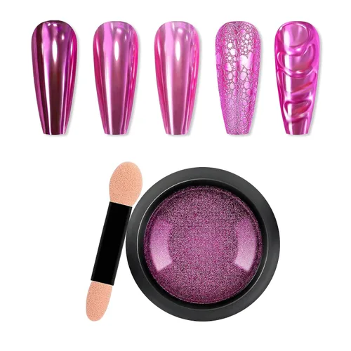 Miniatura 18 de Polvo de uñas cromado de espejo metálico para uñas de gel, polvo holográfico de cromo, para decoración de uñas en el hogar, salón de bricolaje