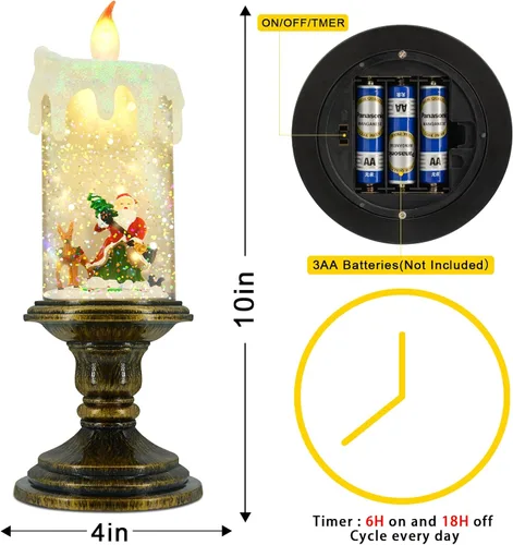 Miniatura 3 de Velas sin llama AOMIL de Navidad, velas sin llama parpadeantes con temporizador, velas LED de Navidad operadas por batería, luz de vela de muñeco