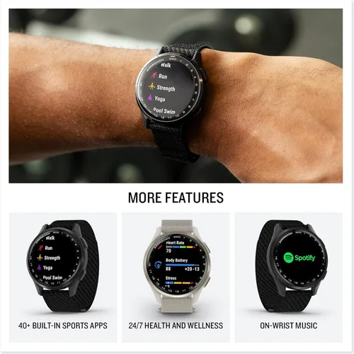 Miniatura 5 de Garmin 010-03010-01 Approach S50, reloj inteligente avanzado con GPS de golf, pantalla AMOLED, paquete de características en el campo con paquete