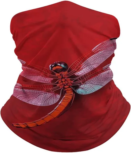 Dragonfly Neck Gaiter for Men Women Upf 50+ Sun Protection Balaclava Face Mask Cover Moisture Wicking & Quick Dry Neckerchief Seamless Ski Mask