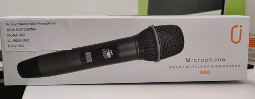 Miniatura 8 de JAUYXIAN Micrófonos inalámbricos U60, sistema de micrófono dual UHF con receptor recargable, micrófono de karaoke de metal para cantar, boda, DJ