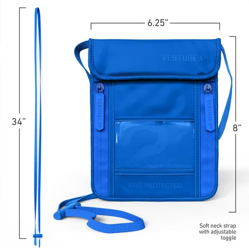 Miniatura 94 de Venture 4th bolsa de cuello de viaje con traba RFID, gris), V4-01-NP-GR