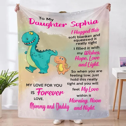 Miniatura 7 de Manta personalizada para hija de papá, mamá a hija, regalos para hija de papá, mamá, regalos de cumpleaños para hija, para hija increíble de papá