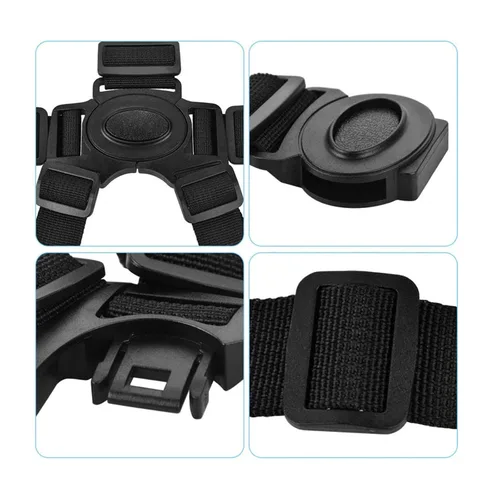 Miniatura 6 de Correa universal de arnés de 5 puntos, soporte ajustable para la mayoría de sillas altas de 5 puntos, cochecito de cochecito (negro)