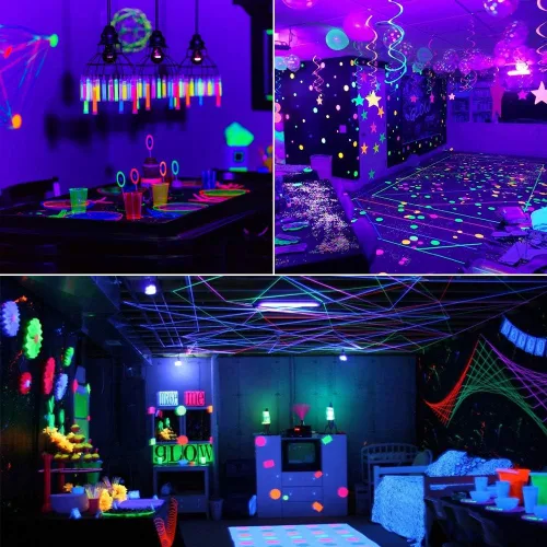 Miniatura 6 de Luces negras para fiestas, 2 unidades, 30 W, lámpara ultravioleta LED, fluorescente, fluorescente, resplandor en la oscuridad, para decoraciones