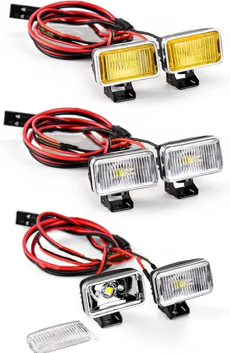 Miniatura 9 de 20MM Proyector rectangular Retro Simulación Electrochapado Reflector reflector reflector faro para 1:8 1:10 RC coche