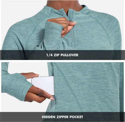 Miniatura 5 de BALEAF Camisas de secado rápido para mujer, manga larga, para correr, senderismo, entrenamiento, UPF50+ SPF