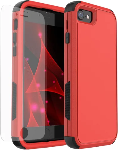 Miniatura 8 de X-belmox Funda resistente para iPhone SE 2022 (3ª generación), iPhone SE 2020 (2ª generación), 3 en 1 [a prueba de golpes] [a prueba de caídas]