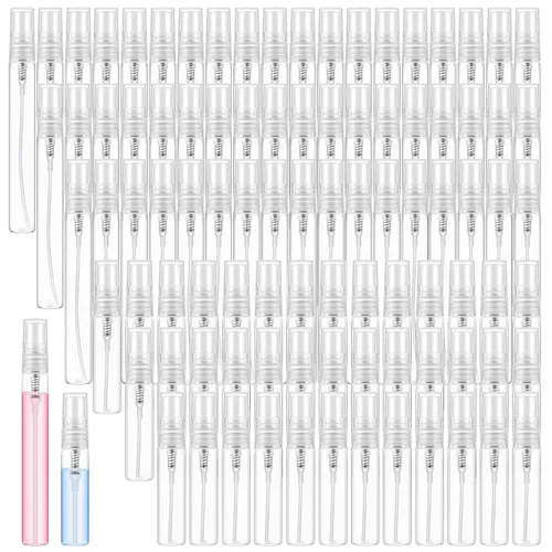 Miniatura 10 de Zhehao - 200 unidades de mini botellas de spray de 5 ml, botellas de vidrio transparente para perfume, atomizador de perfume recargable con Tapa