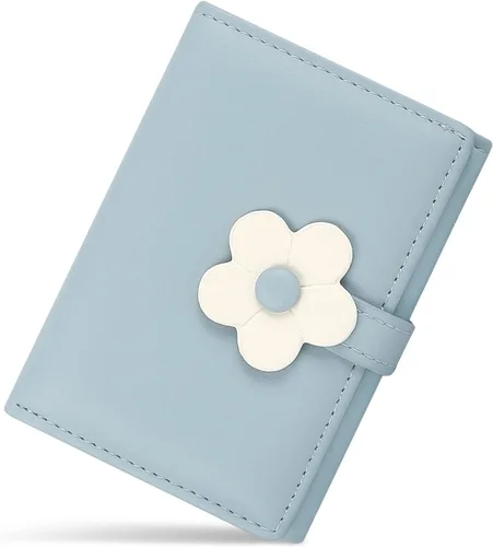 Miniatura 36 de CONISY Lindas carteras para mujer, de cuero con bloqueo RFID, pequeña cartera triple con ventana de identificación para niñas y mujeres