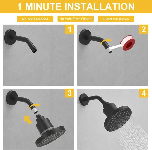 Miniatura 9 de BESy Filtro de ducha de alto rendimiento con filtro de ducha filtrado, suavizador de agua con agua dura que mejora la condición de tu piel y Negro