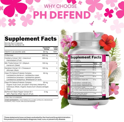 Miniatura 4 de Clean Nutraceuticals Probióticos Vaginales para Mujeres + Prebióticos 20 Mil Millones Pastillas de Arándano con D-Manosa 500 mg para la Salud