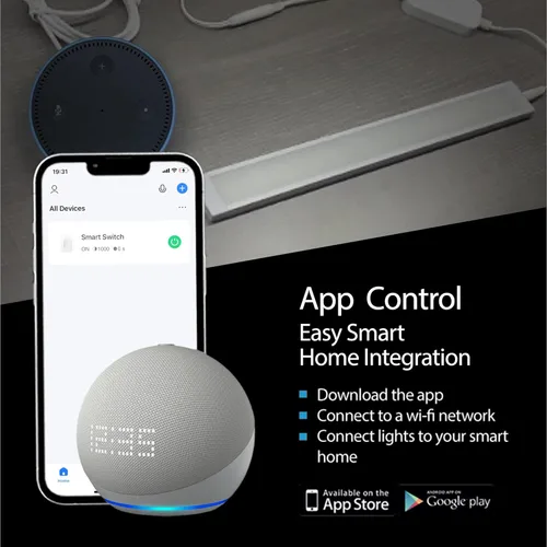 Miniatura 4 de EShine Paquete de 3 luces LED regulables inteligentes negras de 12 pulgadas para debajo del gabinete, compatible con Alexa, Google, blanco frío