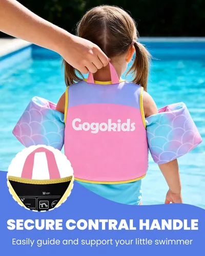 Miniatura 5 de Gogokids Chaleco de natación para bebé, flotadores para niños de 33-66 libras, chaqueta de natación para niños con alas de agua para niños de 2 3 4