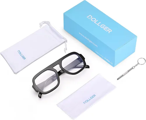 Miniatura 7 de Dollger Lentes de luz azul para mujer, cuadrados, de aviador, bloqueo de luz azul, lentes retro para computadora, TV, juegos, UV400
