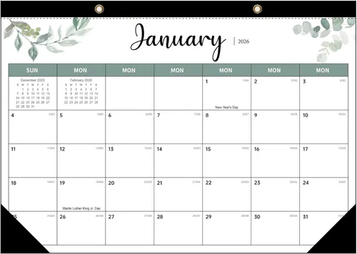 Miniatura 9 de Calendario de escritorio grande 2026-2027 de 17'' x 22'' con tapete de escritorio, calendario de escritorio de 18 meses de enero de 2026 a junio