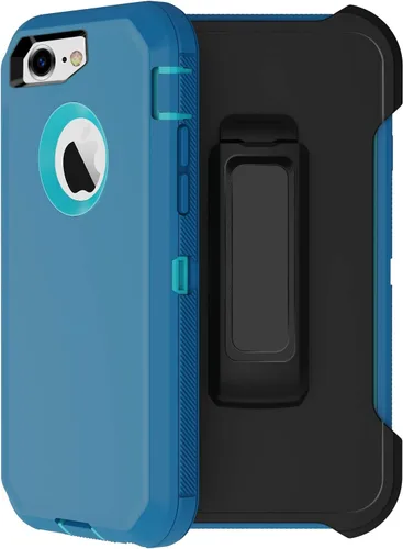 Miniatura 7 de Funda para iPhone 8 y iPhone 7, resistente, con función atril, protector de pantalla integrado, 4 en 1, fuerte y resistente a prueba de golpes