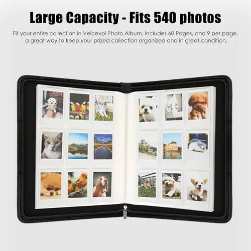 Miniatura 4 de Álbum de fotos de 540 bolsillos para cámara Fujifilm Instax Mini, cubierta de cuero, álbum de fotos para cámara instantánea Instax Mini 12 11 9 40